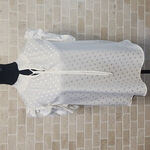 Chenault Women's White Short Sleeve Lightweight Blouse (Sz M)